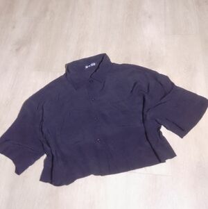 Chic Black Button-Up Crop Top